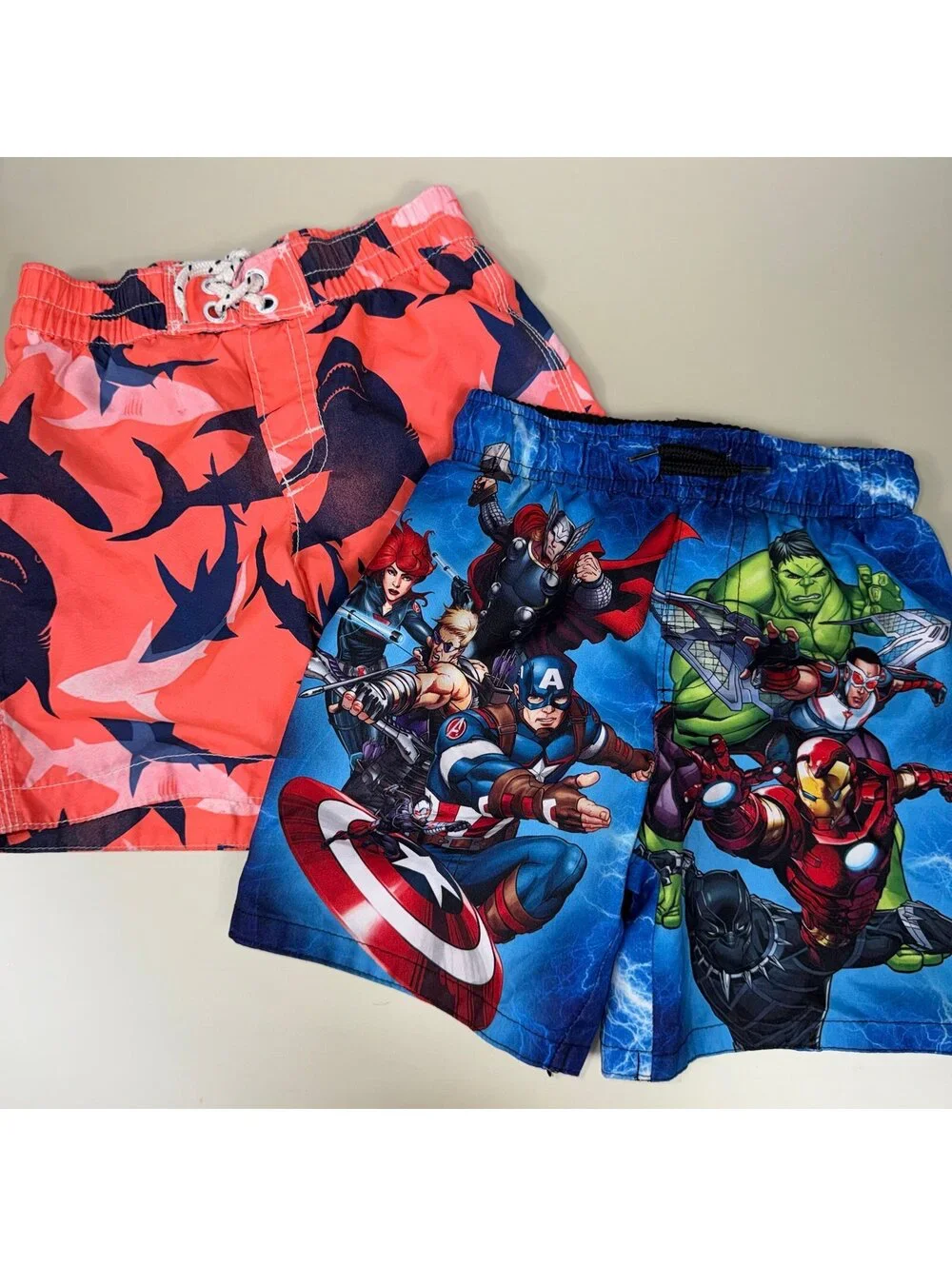 Boys 3T Swim & Shorts Bundle | Marvel, O’Neill, Sharks, Cloud Print | 9-Pieces